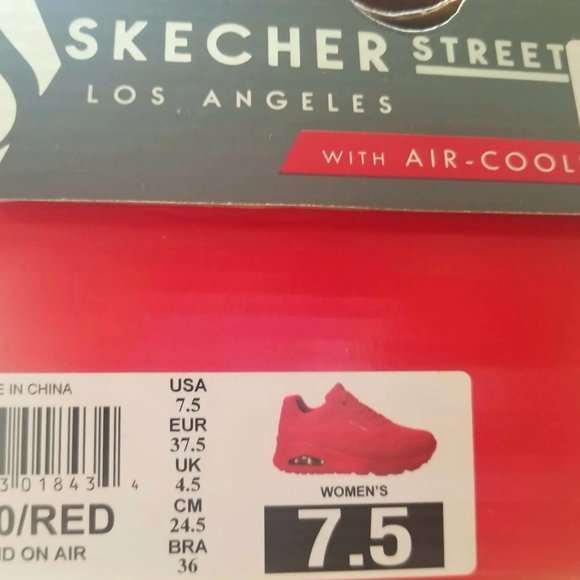 Red Women's Skechers Uno Stand On Air - Picture 3 of 4